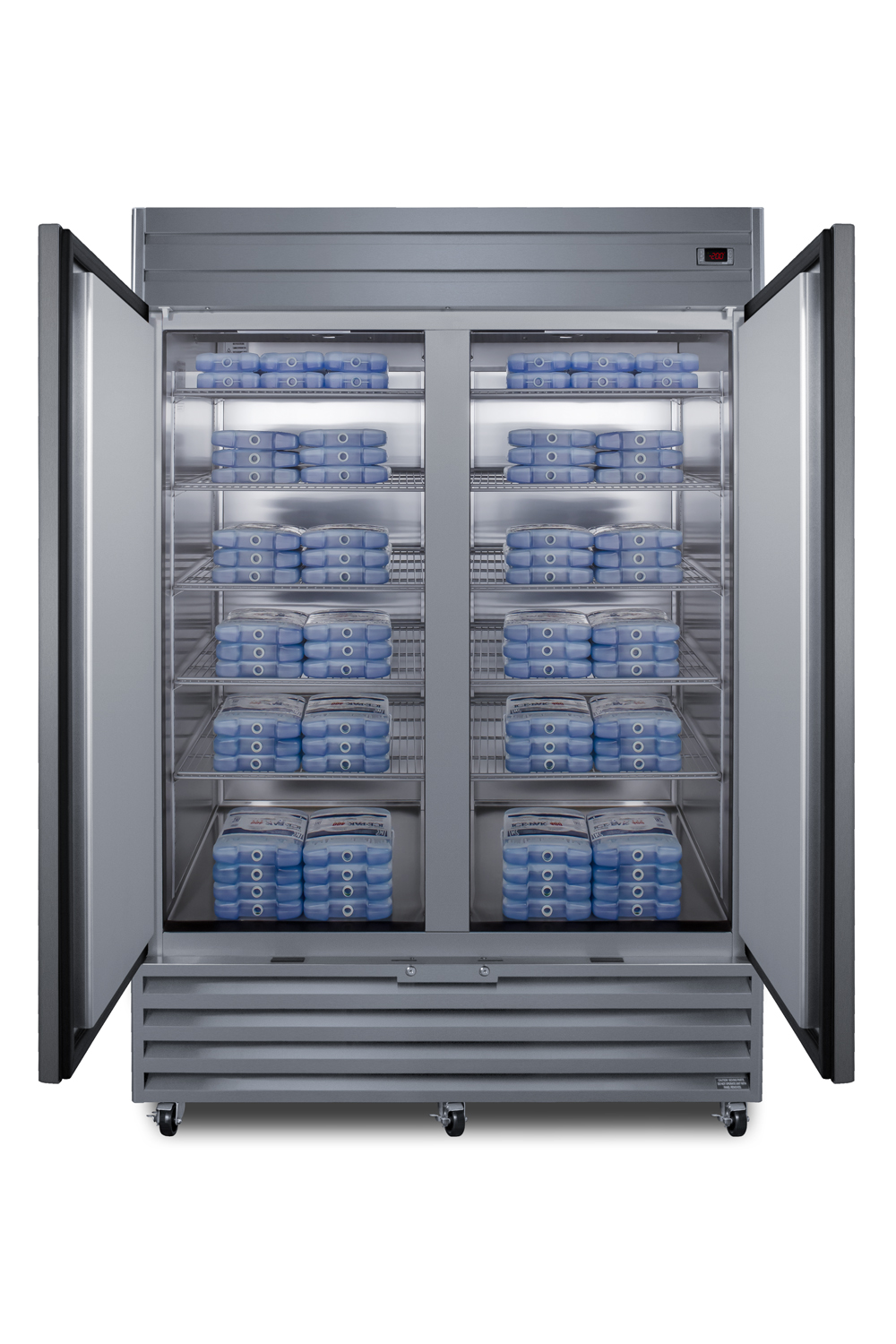 39 cu.ft. general purpose healthcare freezer with French doors and stainless steel construction